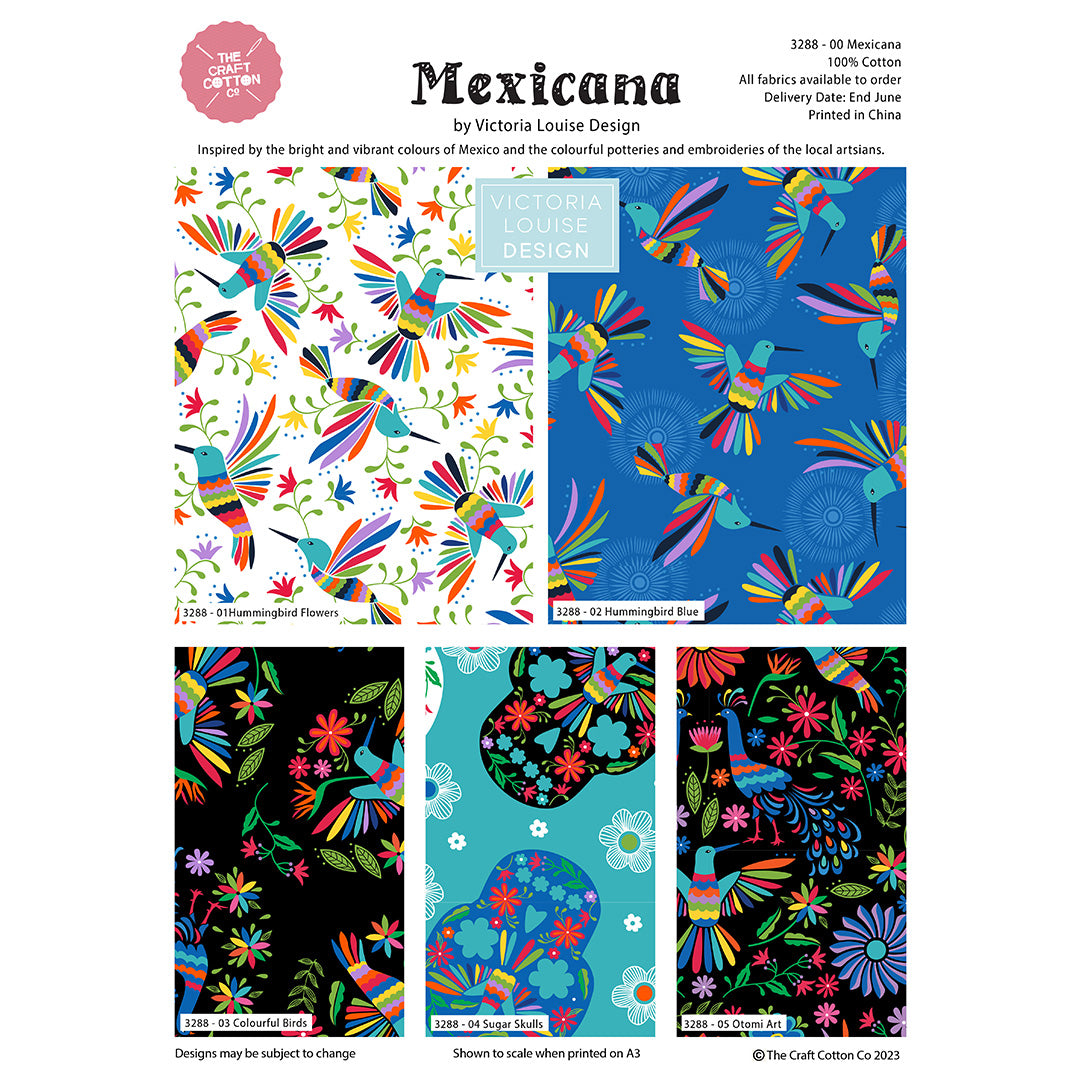 Victoria Louise-Mexicanas-Cotton Fat Quarters Bundle of 5 Fabrics