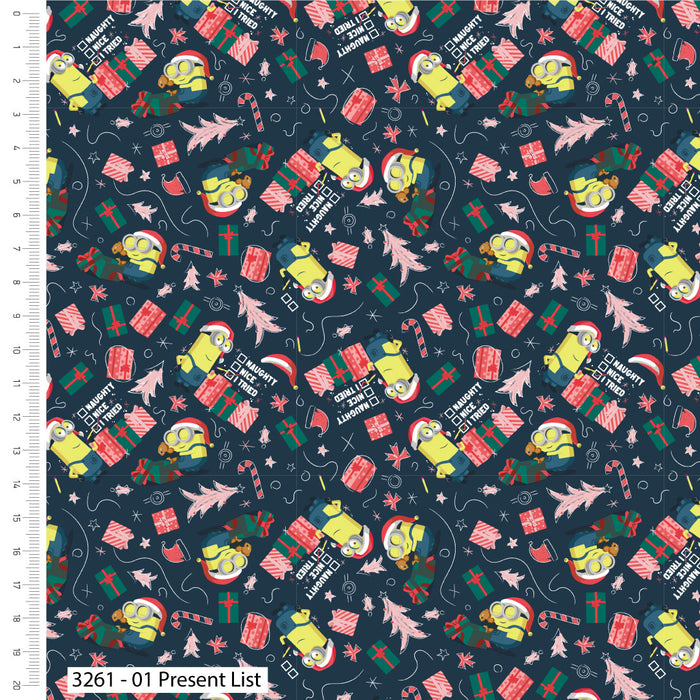 CraftsFabrics Loose Fabric Minions Christmas - Cotton Fabric