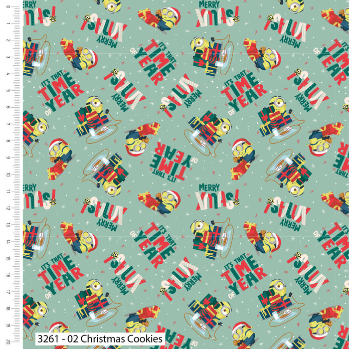 CraftsFabrics Loose Fabric Minions Christmas - Cotton Fabric