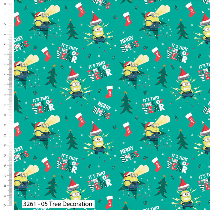 CraftsFabrics Loose Fabric Minions Christmas - Cotton Fabric