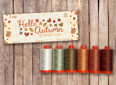 Hello Autumn by Monique Jacobs 50wt 6 Large Spools  100% Egyptian Cotton for Hand Embroidery, Quilting, Topstitching, Decorative Sewing