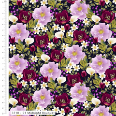 Nocturne Flora Floral Patterns 5Pcs 45cm x 55cm Wide Fat Quarter Bundle for Crafting, Home Decor and Dress Making