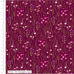 Nocturne Flora Floral Patterns 5Pcs 45cm x 55cm Wide Fat Quarter Bundle for Crafting, Home Decor and Dress Making