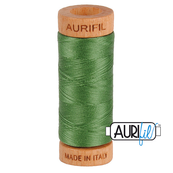 Aurifil Cotton Mako 80wt Thread 306 Yards for Sewing - Very Dark Grass Green #2890