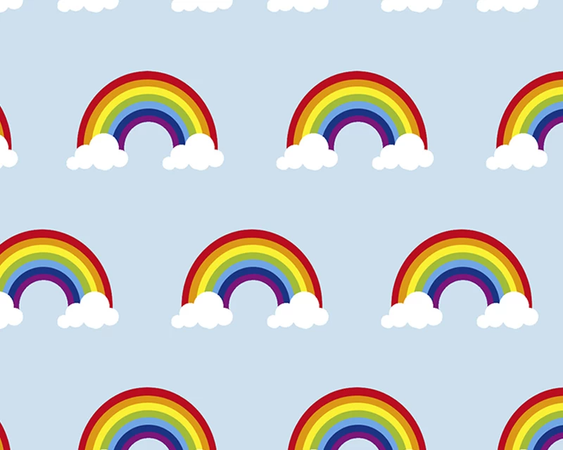 Little Johnny Blue Rainbow Clouds 100% Cotton 149cm Wide Digitally Printed Cotton Ideal For Crafting, Sewing, Home Décor and Kid's Craft