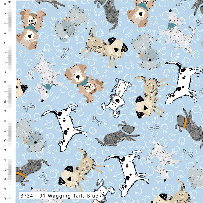 The Craft Cotton Co. Fat Quarter Bundle Ruff and Tumble by Susan Wheeler 5Pcs 45cm x 55cm Wide Fat Quarter Bundle for Crafting, Quilting, Children’s Projects, Pet Accessories