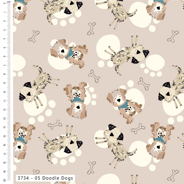 Ruff and Tumble by Susan Wheeler 100% Cotton 112cm Wide Printed Fabric for Crafting, Quilting, Children’s Projects, Pet Accessories