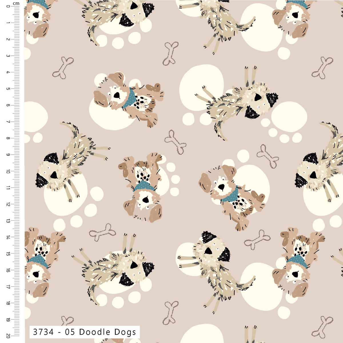 Ruff and Tumble by Susan Wheeler 100% Cotton 112cm Wide Printed Fabric for Crafting, Quilting, Children’s Projects, Pet Accessories