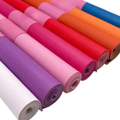 CraftsFabrics Faux Leather Sheets Pack – Litchi Grain PU Fabric