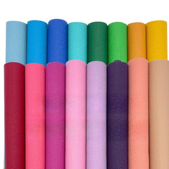 CraftsFabrics Faux Leather Sheets Pack – Litchi Grain PU Fabric
