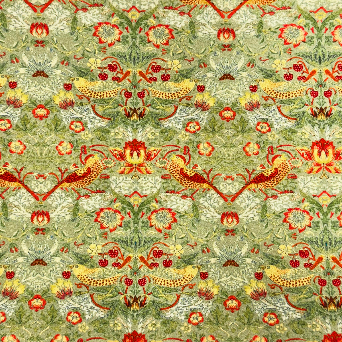 Strawberry Thief - Olive 100% Cotton 140cm Wide William Morris Design Crafty Cottons For Crafting, Sewing, Dressmaking, Home Décor