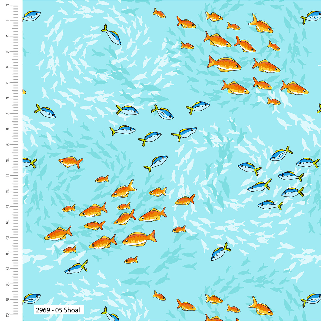 Make + Believe Fabrics 100% Cotton 110cm Wide Sea in Colour The Crafty Lass Organic Cotton Prints for crafts, table decoration, dressmaking