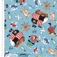 The Craft Cotton Co. Ship Ahoy 100% Cotton 45cmx55cm Wide 5Pcs Fat Quarter Bundle for Crafting, Sewing, Patchwork, Quilting