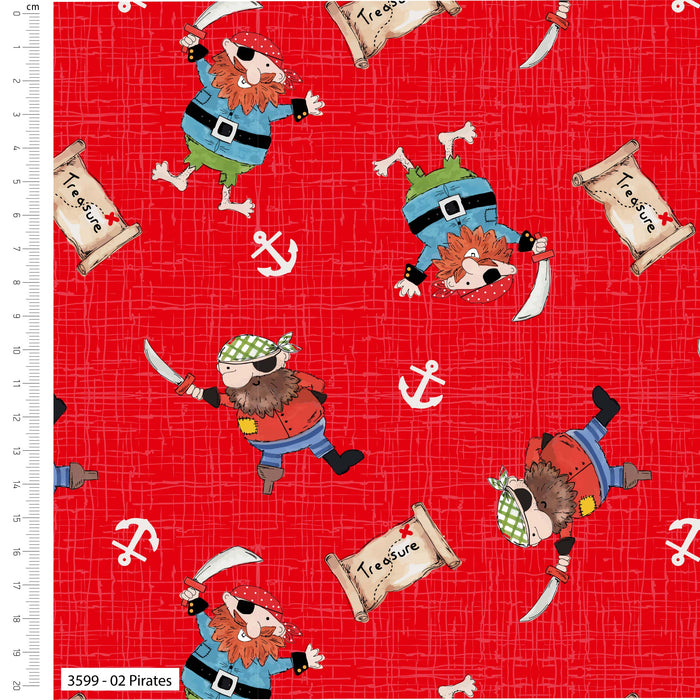 The Craft Cotton Co. Loose Fabric The Craft Cotton Co. Ship Ahoy 100% Cotton Digitally Printed 110cm Wide Cotton Fabric