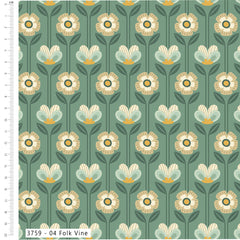 Tissu imprimé numériquement « The Sky Above Sage » de Craft Cotton Co., 100 % coton, 110 cm de large, pour loisirs créatifs, matelassage, décoration d'intérieur et loisirs créatifs pour enfants.