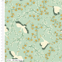 Tissu imprimé numériquement « The Sky Above Sage » de Craft Cotton Co., 100 % coton, 110 cm de large, pour loisirs créatifs, matelassage, décoration d'intérieur et loisirs créatifs pour enfants.