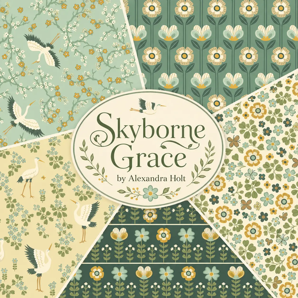 Skyborne Grace by Alexandra Holt 100% Cotton 5Pcs Fat Quarters Bundle
