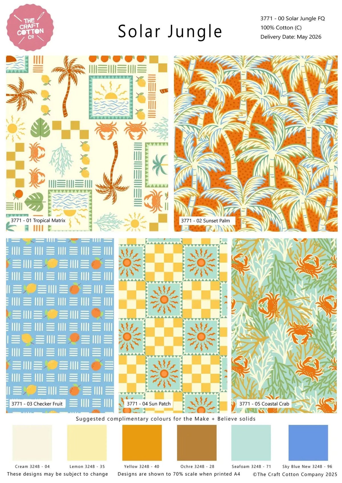 Craft Cotton Co. „The Sky Above“ Salbeigrün, 100 % Baumwolle, 110 cm breit, digital bedruckter Stoff zum Basteln, Quilten, für die Heimdekoration und Kinderbasteln