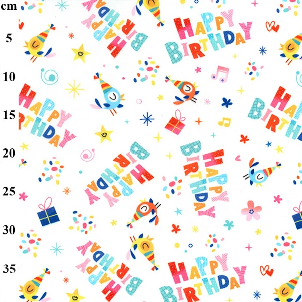 Birthday Celebrations Print Polycotton 110cm Wide Fabric
