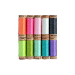 Aurifil 80wt Cotton Thread – Tula Pink Neon Collection | 10 Small Spools | 100% Cotton