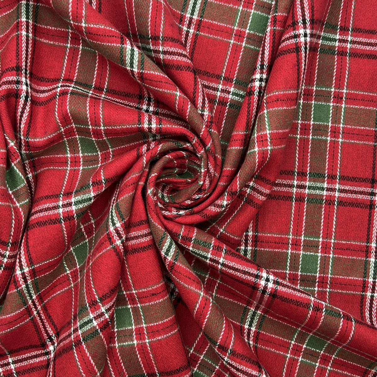 Crafty By Chatham Glyn 100% Red Brushed Cotton Tartan 140cm Wide Crafty Cottons Fabric For Crafting, Sewing, Dressmaking, Home Décor