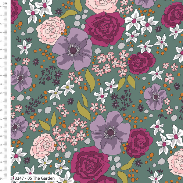 Craft Cotton Company 100% Premium Cotton The Crafty Lass Midnight Meadows Fabric Range Prints 110cm Wide Digitally Printed Cotton Fabric