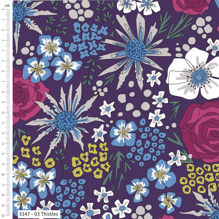 The Craft Cotton Co. Loose Fabric Craft Cotton Company 100% Premium Cotton The Crafty Lass Midnight Meadows Fabric Range Prints 110cm Wide Digitally Printed Cotton Fabric