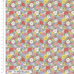 The Craft Cotton Co. Tiny Florals Light 100% Cotton 45cm x 55cm Wide 5Pcs Fat Quarter Bundle for Crafting, Sewing, Patchwork, Quilting