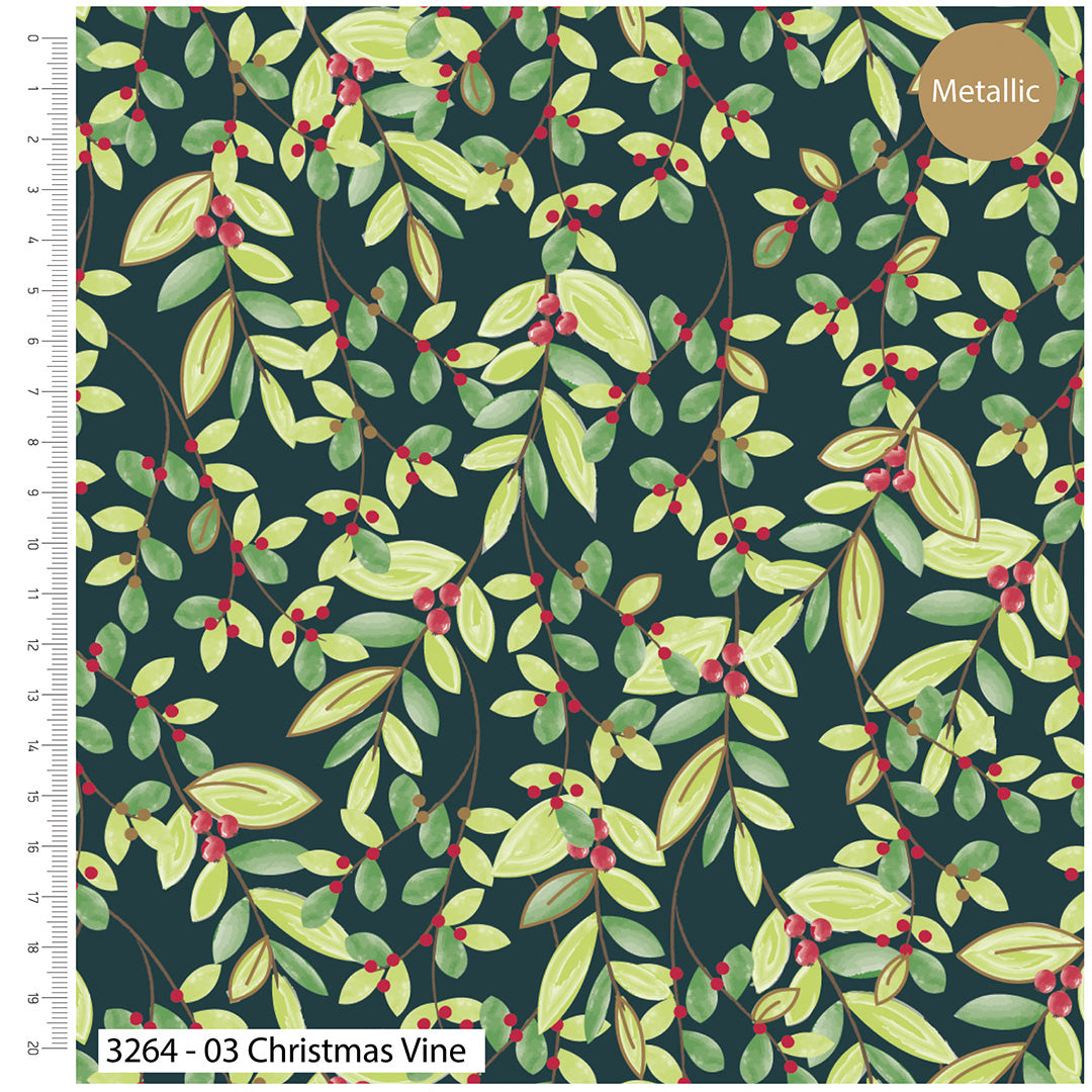 Traditional Poinsettia–Premium Cotton Printed Christmas Fabric-100% Cotton Fabric- By Meter, Half Meter, Long Quarter or Fat Quarters