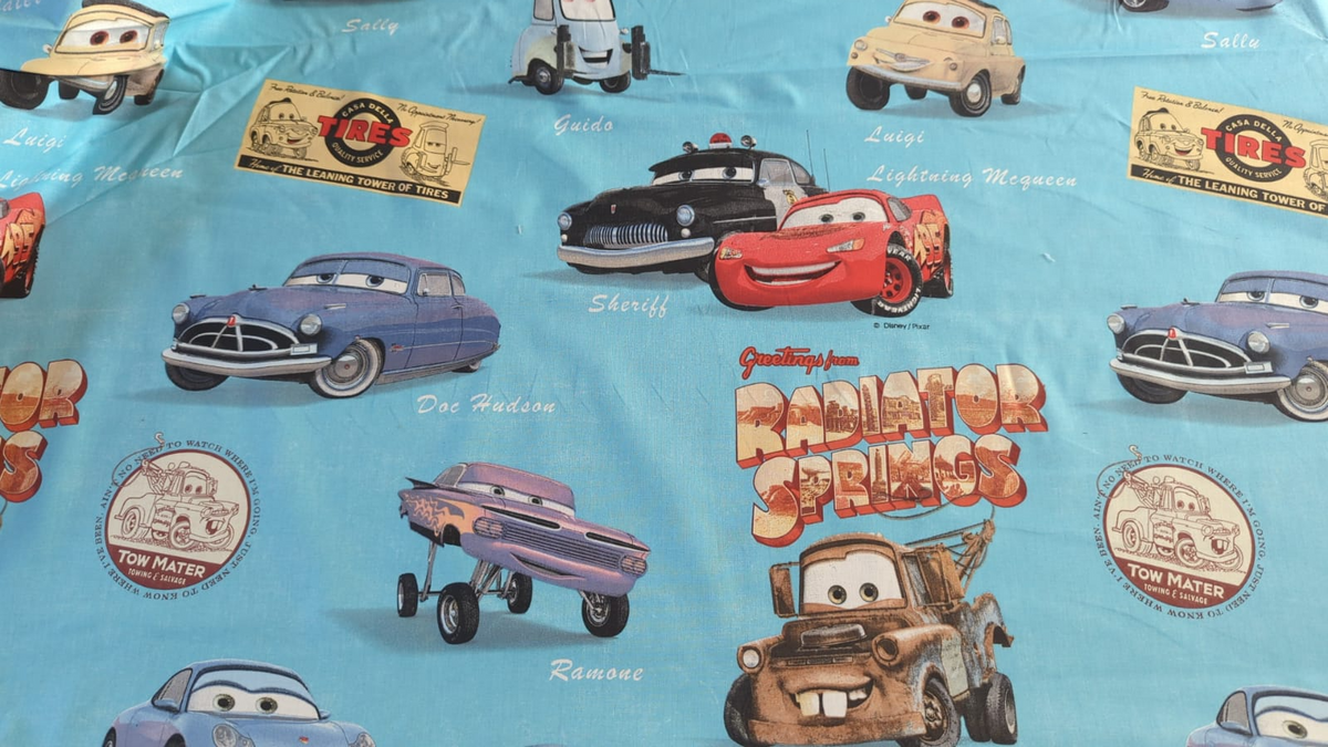 Cars Printed Fabric 100% Cotton 145cm Wide Digital Fabric Ideal for Crafting, Quilting, Sewing, Dressmaking, Kid's Crafts