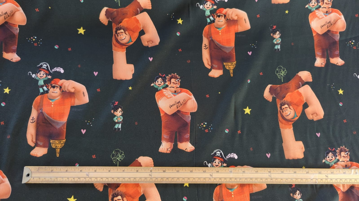 Wreck it Ralph 100% Cotton 140cm Wide Digital Fabric Ideal for Crafting, Quilting, Sewing, Dressmaking, Kid's Crafts