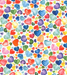 Rose & Hubble Multi Heart 100% Cotton Fabric 150cm Wide Digtal Printed Fabric for Crafting, Sewing, Patchwork, and Kid's Craft