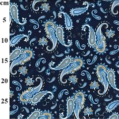 Rose & Hubble 100% Cotton Large Navy Paisley Poplin Cotton Fabric 112cm Wide for Crafting Fabric, Sewing Fabric, Patchwork, and Dressmaking