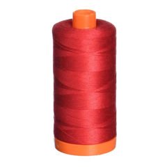 Aurifil Mako Cotton Solid 50WT Red Cotton 1 Large Spool - 1 x 1422 yd Ideal for Machine Embroidery, Quilting and Sewing