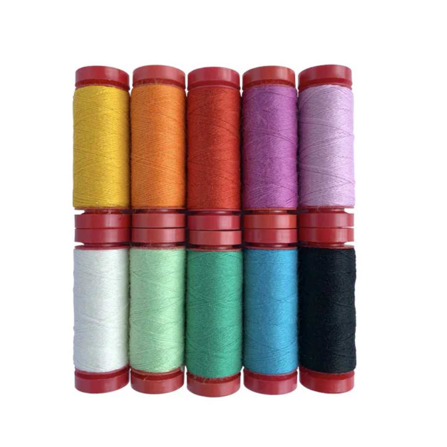 Collection de fils Aurifil Designer - Couture avec laine par Jo Avery Fil 100 % coton 10 petites bobines 12wt (54 yds/unité) pour travaux manuels, matelassage, broderie, couture