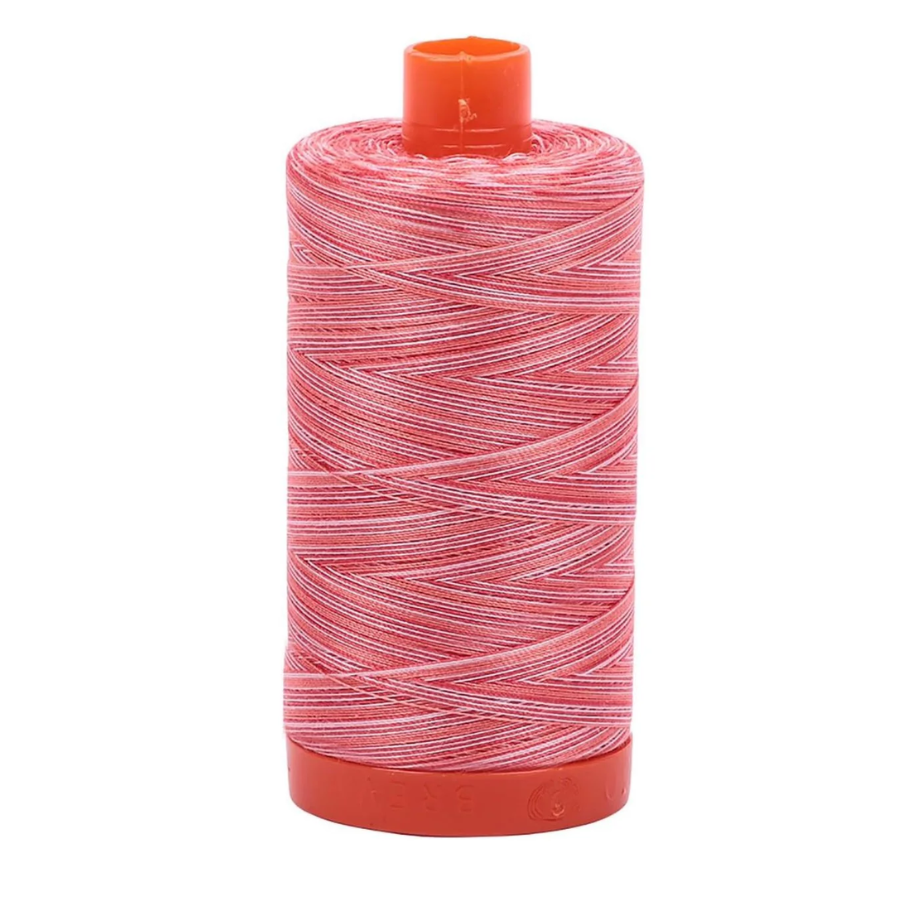 Aurifil Mako-Stickgarn aus Baumwolle, 50 W, 1370 m, buntes Erdbeer-Parafait