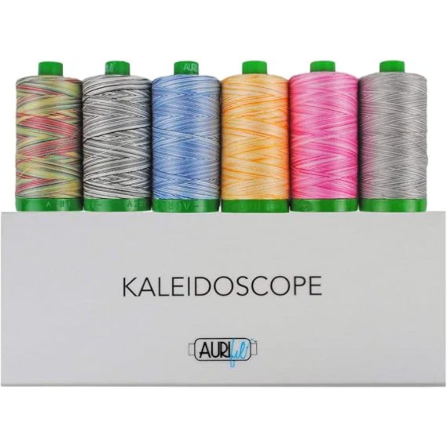 Ensemble de fils Aurifil « Kaleidoscope » - 6 grandes bobines panachées (1 094 yards chacune) 40 wt AC40KC6