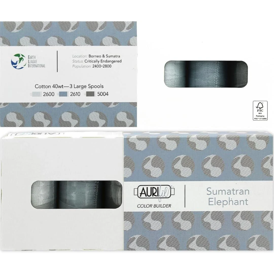 Aurifil 40wt Cotton Color Builder Thread Collection – Elefantengrau, ideal zum Basteln, Quilten, Nähen, Sticken