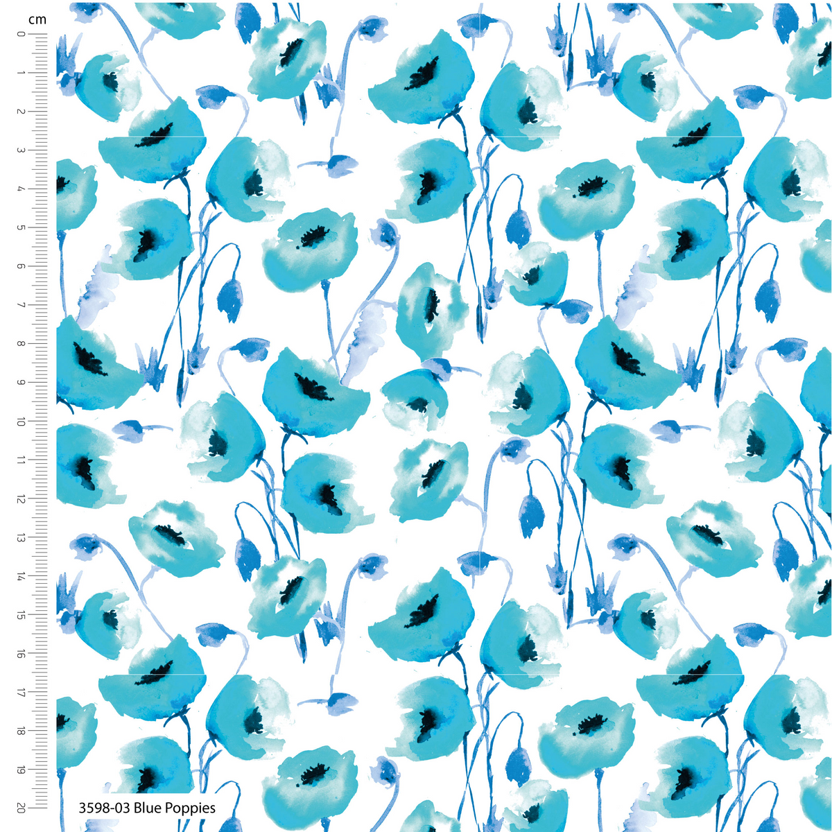 Vivid Watercolours by Debbie Shore Make+Believe 100% Organic Cotton 112cm Wide Digitally Printed Fabric for Crafting, Quilting, Dressmaking