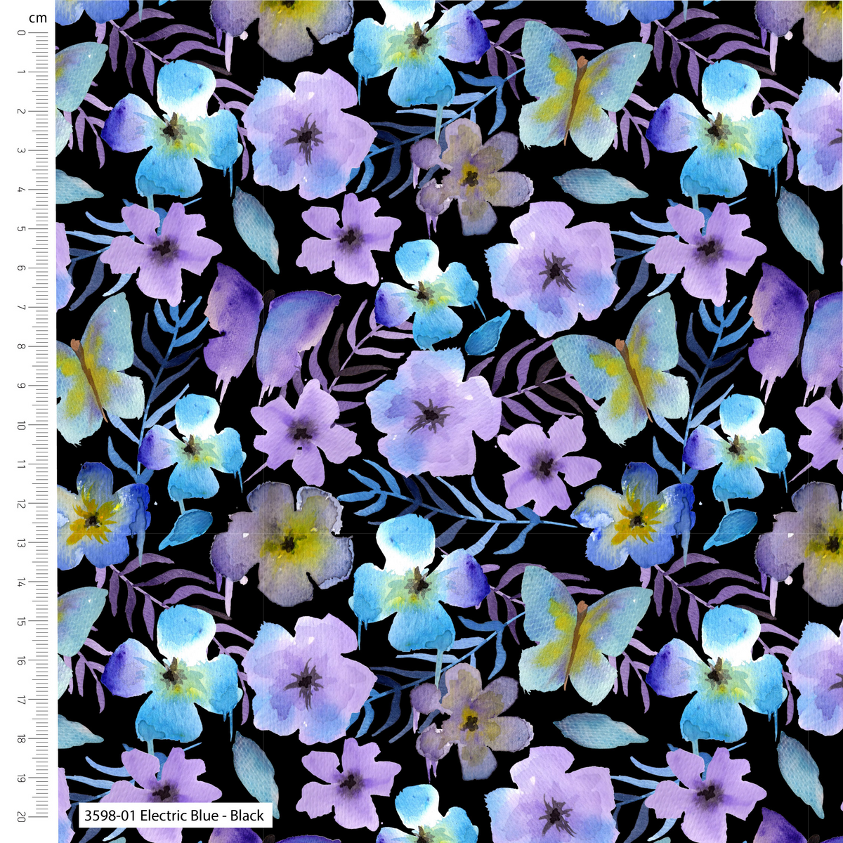 Vivid Watercolours by Debbie Shore Make+Believe 100% Organic Cotton 112cm Wide Digitally Printed Fabric for Crafting, Quilting, Dressmaking