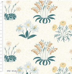 Kelmscott Garden William Morris By V&A – Organic Cotton 5pcs Fat Quarters Precut Fabric Squares for Quilting, Arts, Crafts, DIY Projects