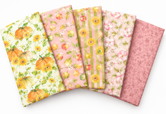 Picked with Love Pumpkin Picking 100% Cotton 5Pcs Fat Quarter Bundle