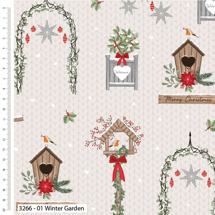 CraftsFabrics Loose Fabric Welcome Home–Victoria Louise Premium Cotton Printed Christmas Fabric