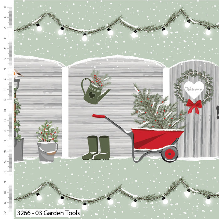 CraftsFabrics Loose Fabric Welcome Home–Victoria Louise Premium Cotton Printed Christmas Fabric