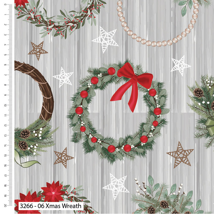 CraftsFabrics Loose Fabric Welcome Home–Victoria Louise Premium Cotton Printed Christmas Fabric