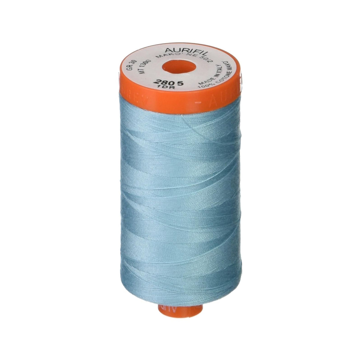 Aurifil Mako Cotton Embroidery Thread 50wt 1422yds Light Grey Turquoie