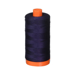 Aurifil Mako Cotton Solid 50WT Cotton 1 Large Spool - 1 x 1422 yd Ideal for Machine Embroidery, Quilting and Sewing (Dark Navy)