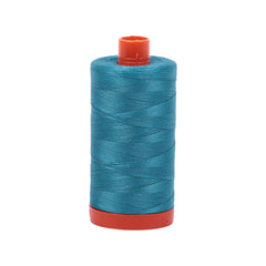 Aurifil Mako Cotton Solid 50WT Dark Turquoise cotton 1 Large Spool - 1 x 1422 yd Ideal for Machine Embroidery, Quilting and Sewing
