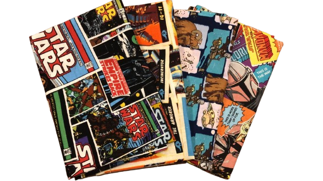 Star Wars Memories Retro-Drucke, Fat Quarter Bundle 4er-Pack, 100 % Baumwolle