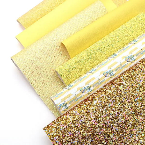 CraftsFabrics 7pcs/Set A4 Lychee Pebble Faux Leather Sheets Bundle